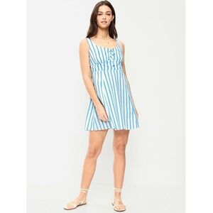 Old Navy Fit & Flare Cami Mini Dress Summer Blue Stripe Small NWT